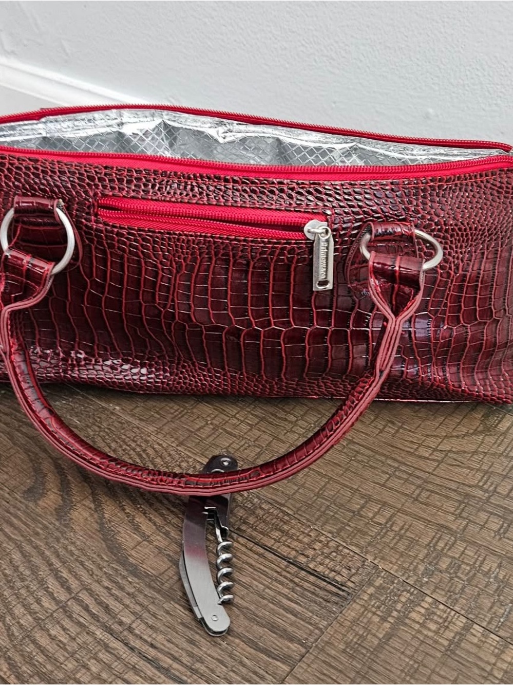 NWOT Insulated Wine Purse & Wine Opener